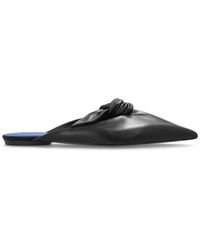 Lanvin - Midnight Step Leren Mules Met Strik - Lyst