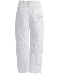Alberta Ferretti - Cropped Denim Broek - Lyst