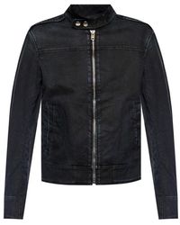 DIESEL Denim Jacket With Band Collar - Blauw