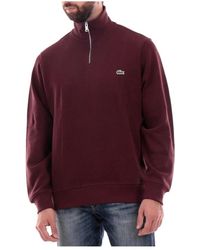 Lacoste - Hoodies & Sweatvesten ,Rood ,Katoen Rode Trui Klassieke Stijl - Lyst