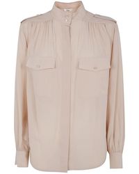 Chloé - Overhemden ,Roze ,Pokets Classic Turtle Neck Shirt - Lyst