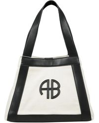 Anine Bing - Canvas Handtasche Mit Lederriemen - Lyst