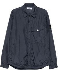 Stone Island - Jassen ,Blauw ,Blauwe Buitenkleding Jas Voor Mannen - Lyst