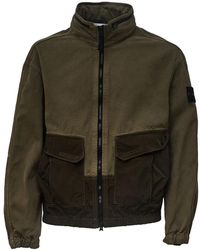 Stone Island - Water-Resistant Nylon Bomber Jacket - Lyst