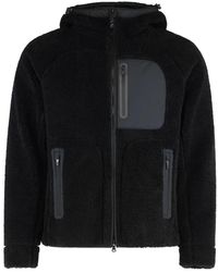 Paul & Shark - Jassen ,Zwart ,Polyester Faux Fur Hooded Fleece Jacket - Lyst
