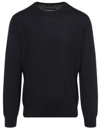 ZEGNA - Luxuriöser blauer kaschmir-strickpullover - Lyst