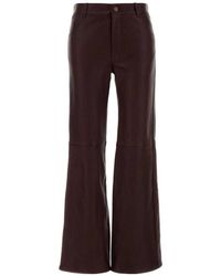Chloé - Flared Leren Broek - Lyst
