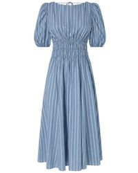 Pinko - Kleedjes ,Blauw ,Katoen Maxi Jurken - Lyst