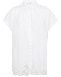 Ermanno Scervino - Camisa blanca de algodón con detalles de encaje - Lyst