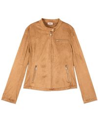 Oltre - Jassen ,Polyester Jas Met Rits En Mandarijnkraag - Lyst