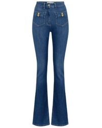 Elisabetta Franchi - Ausgestellte jeans mit schleifentaschen - Lyst