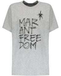Isabel Marant - Bedrukt Katoenen T-Shirt - Lyst