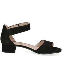 Caprice - Schwarze Wildleder Casual Offene Sandalen - Lyst