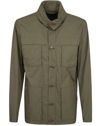 Herno - Jassen ,Groen ,Nylon Ultralichte Kreuk Field Jacket - Lyst