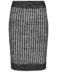 KARL LAGERFELD - Rokken ,Zwart ,Tweed Tweed Gebreide Mini Rok - Lyst