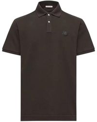 Moncler - Polo-Shirt Aus Baumwoll-Piqué Mit Logo-Patch - Lyst