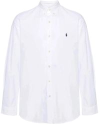 Ralph Lauren - Camicia bianca con ricamo polo pony - Lyst