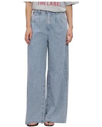 Alix The Label - Jeans ,Blauw ,Denim Woven Denim Wide Pants - Lyst