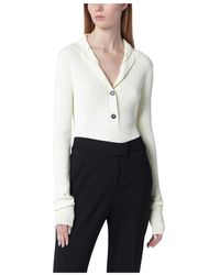Entire studios - Truien & Vesten ,Wit ,Nylon High Neck Henley - Lyst