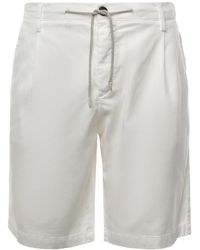 Eleventy - Weiße bermuda-shorts mit kordelzug - Lyst