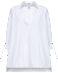 Max Mara - Overhemden ,Wit ,Katoen Cotton Poplin Blouse - Lyst