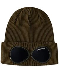 C.P. Company - Zwarte Wollen Pet Met Iconische Goggles - Lyst