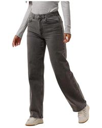 SELECTED - Jeans ,Grijs ,Katoen Wide Leg High Waist Jeans - Lyst