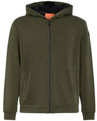 Suns - Hoodies & Sweatvesten ,Groen ,Hooded Zip-Through Sweatshirt - Lyst