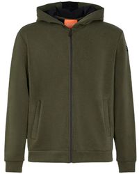 Suns - Hoodies & Sweatvesten ,Groen ,Hooded Zip-Through Sweatshirt - Lyst