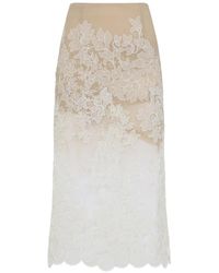 Ermanno Scervino - Witte Kant Midi Rok - Lyst