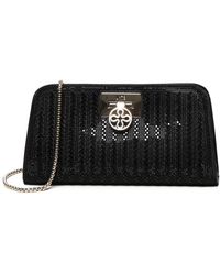 V73 - Schwarze Strukturierte Clutch Mit Kette - Lyst