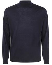 FILIPPO DE LAURENTIIS - Blauer Merinowolle Rollkragenpullover - Lyst