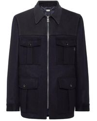 Billionaire - Jassen ,Blauw ,Wol Field Jacket - Lyst