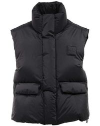 Moose Knuckles - Chaleco De Nylon Negro Con Plumón Y Cremallera, Mujer, Talla - Lyst
