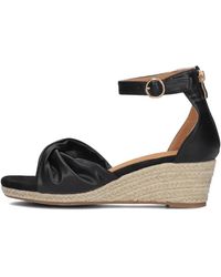 Omoda - Schoenen ,Zwart ,Leer Zwarte Espadrilles Met Sleehak - Lyst