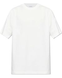 Burberry - Check Cursive Logo Baumwoll-T-Shirt - Lyst