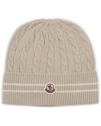 Moncler - Stripe-Trimmed Wool Beanie - Lyst