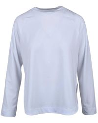 Alpha Studio - Tops ,Wit ,Katoen T-Shirt Met Lange Mouwen - Lyst