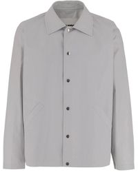 Jil Sander - Logo Katoenen Jas Met Drukknopen - Lyst