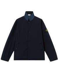 Stone Island - Jassen ,Blauw ,Katoen Marinelight Compact Touch Poly-Tc Jacket - Lyst