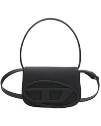 DIESEL - Schwarze leder-schultertasche - Lyst
