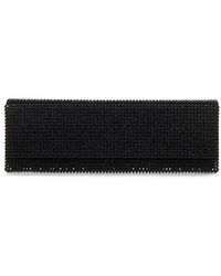 AMINA MUADDI - Clutch in raso di seta nera con cristalli - Lyst