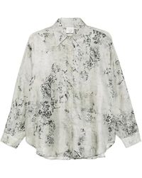 Alysi - Overhemden ,Veelkleurig ,Bloemenprint Blouse Met Knopen - Lyst