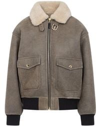 Celine - Army Aviateur Leren Jas - Lyst