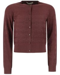 Tory Burch - T Monogram Jacquard Cardigan - Lyst