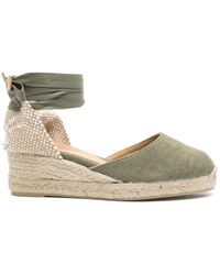 Castañer - Grüne flache schuhe mit knöchelriemen - Lyst
