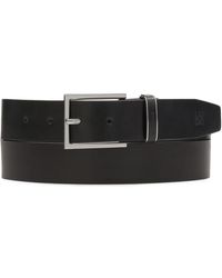 Kazar - Accessoires ,Zwart ,Leer Zakelijke Zwarte Riem Met Zilveren Gesp - Lyst