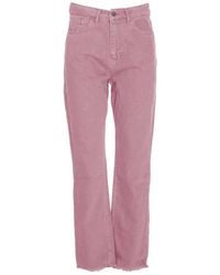 hinnominate - Raw cut jeans mit lederpatch - Lyst