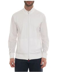 Kiton - Hoodies & Sweatvesten ,Wit ,Katoen Hoodie Met Rits - Lyst