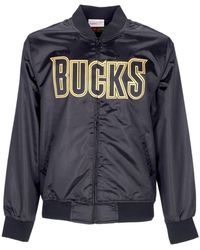 Mitchell & Ness - Jassen ,Zwart ,Satijn Milwaukee Bucks Nba Satijnen Jas - Lyst